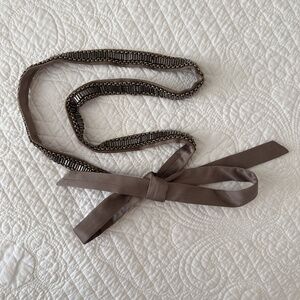 Ann Taylor LOFT Beaded Chain Embellished Ribbon Belt